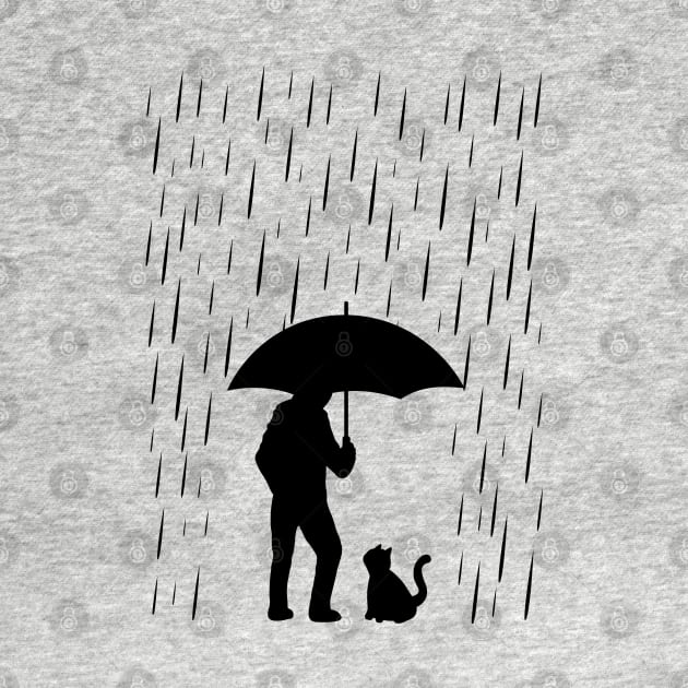 Man and Cat in The Rain by rarpoint